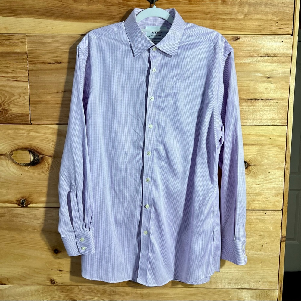 Charles Tyrwhitt Lavender Dress Shirt Non-Iron Slim Fit Business GQ Luxury